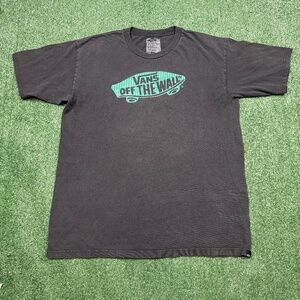 Vintage Y2K Vans Graphic T Shirt Men's Size XL Black Short Sleeve Skateboarding